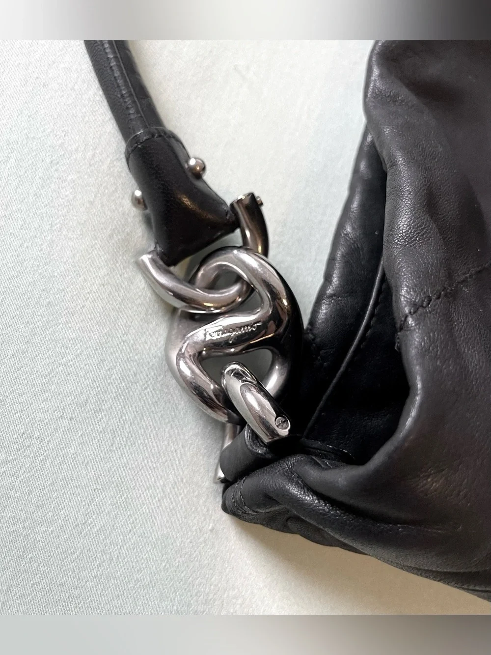 ⛓️ Salvatore Ferragamo Slouchy Leather Shoulder Bag | Made in Italy ⛓️